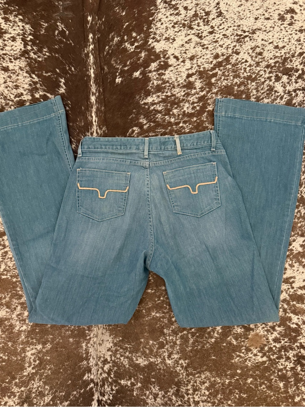 Kimes Ranch Light Blue Bootcut Jeans with Contrast Pocket Trim